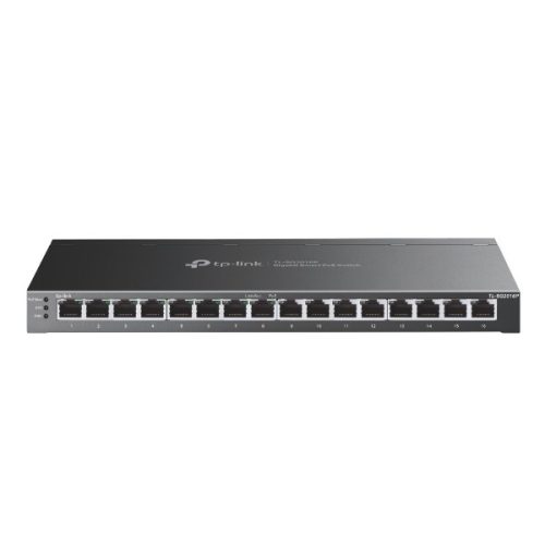 TP-LINK Switch 16x1000Mbps (8xPOE+), Fémházas Asztali/Rackes Menedzselhető, SG2016P